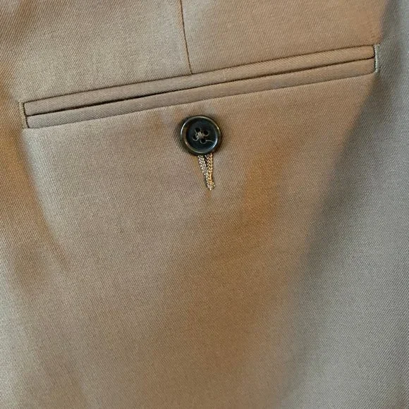 NWT Ralph Lauren Men’s Flat Front No Cuff Dress Pant, Color Tan 42wx30L Washable - Picture 6 of 12